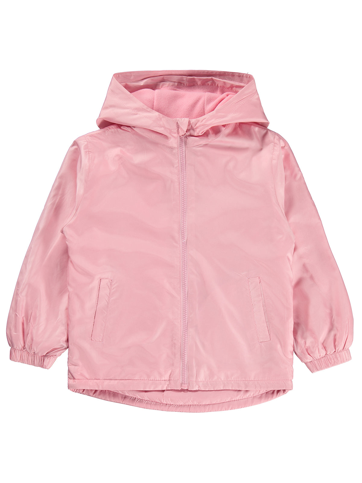 Civil Girls Polarlı Düz 6-9 Yaş Yağmurluk - Pudra