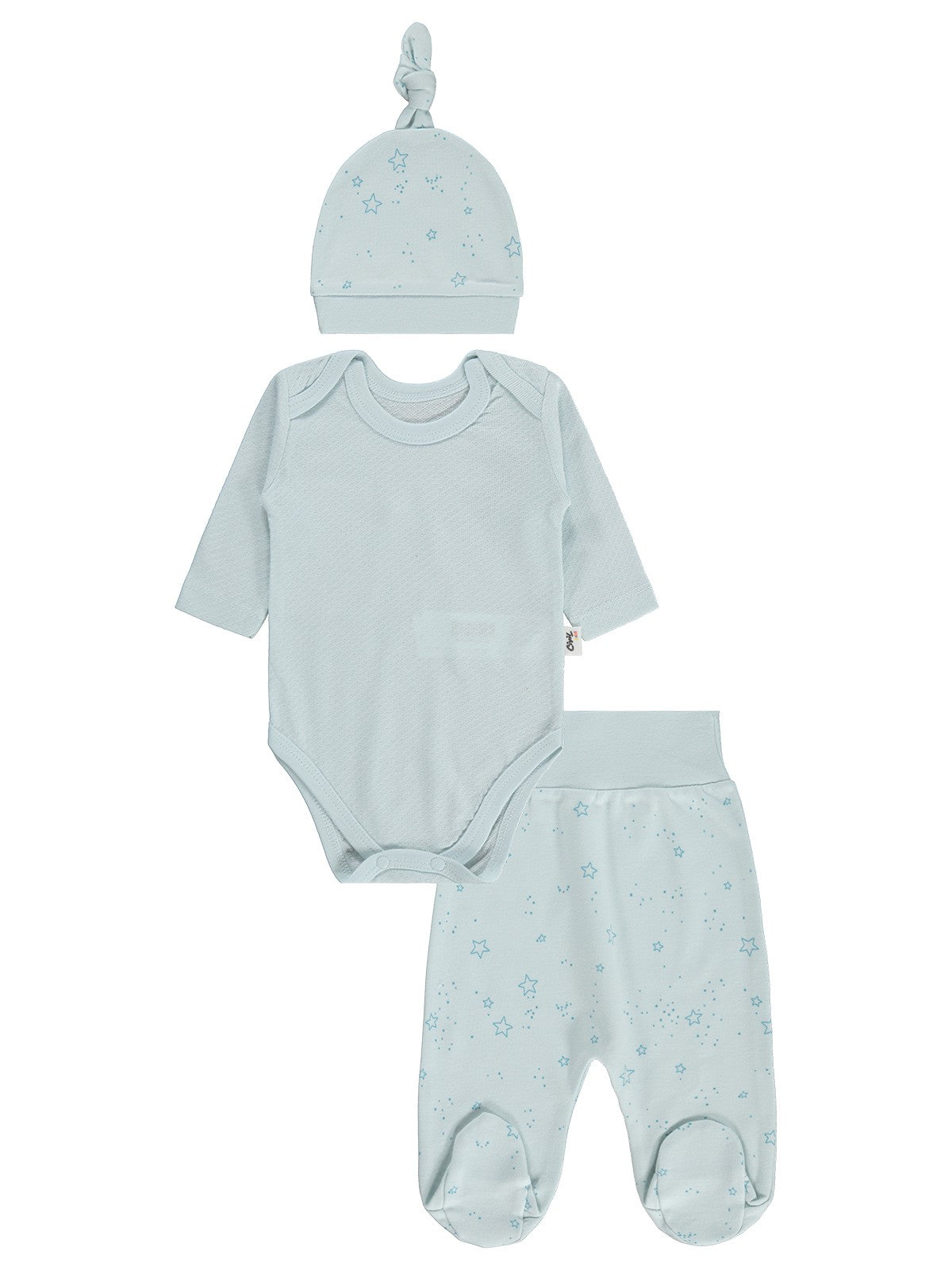 Civil Baby Mavi Jakarlı 3lü Patikli 1-18 Ay Takım - Mavi