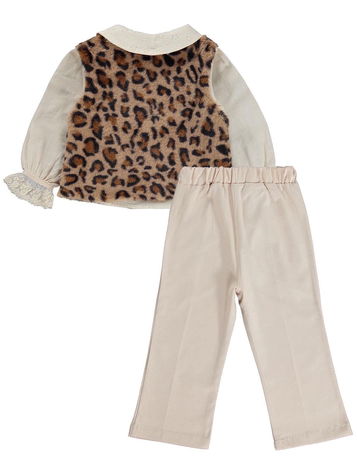Civil Girls Leoparlı 2-5 Yaş Takım - Bej