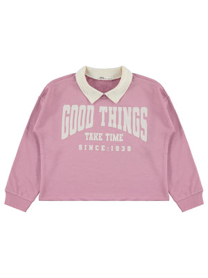 Civil Girls Polo Yaka 10-13 Yaş Sweatshirt - Pembe