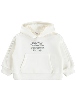 Civil Girls Daily Wear Baskılı 2-5 Yaş Sweatshirt - Ekru