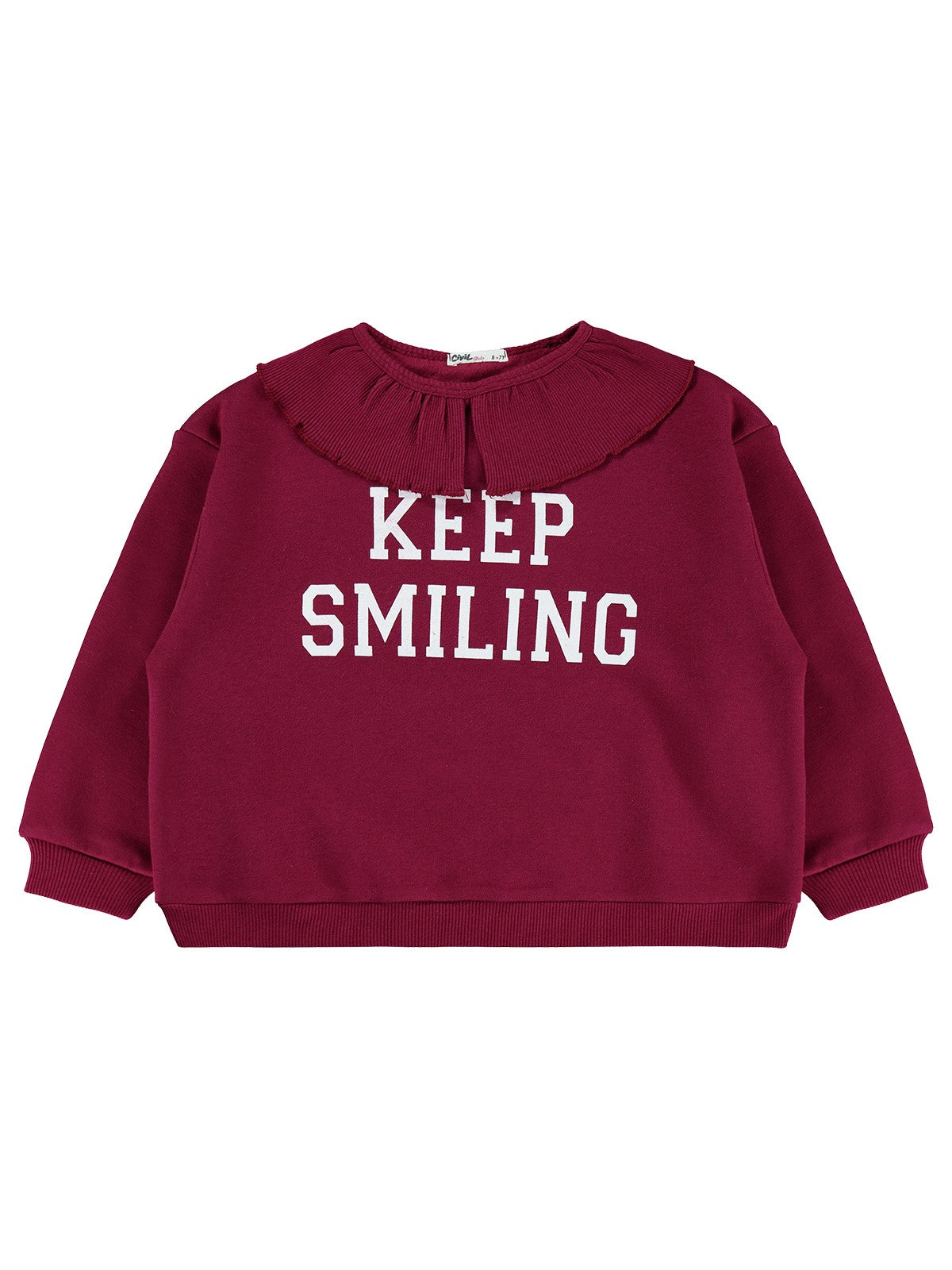 Civil Girls Kaşkorse Yakalı 6-9 Yaş Sweatshirt - Bordo