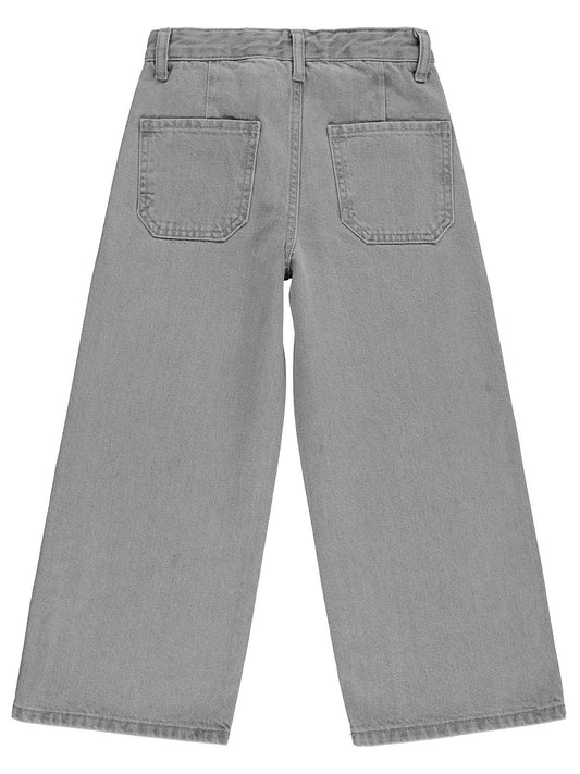 Civil Girls Önü Cepli 6-9 Yaş Pantolon Kot - Gri