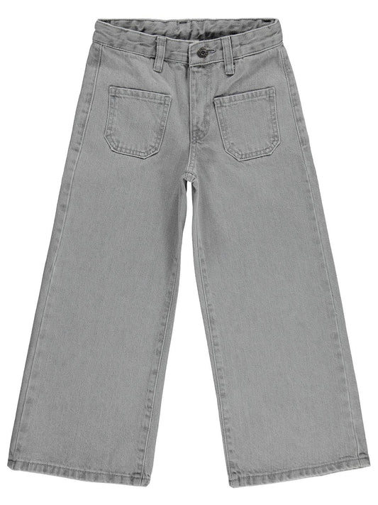 Civil Girls Önü Cepli 6-9 Yaş Pantolon Kot - Gri