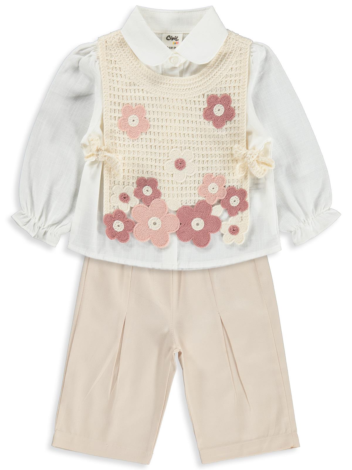 Civil Baby Süzene Süveter 3 lü 6-18 Ay Takım - Bej