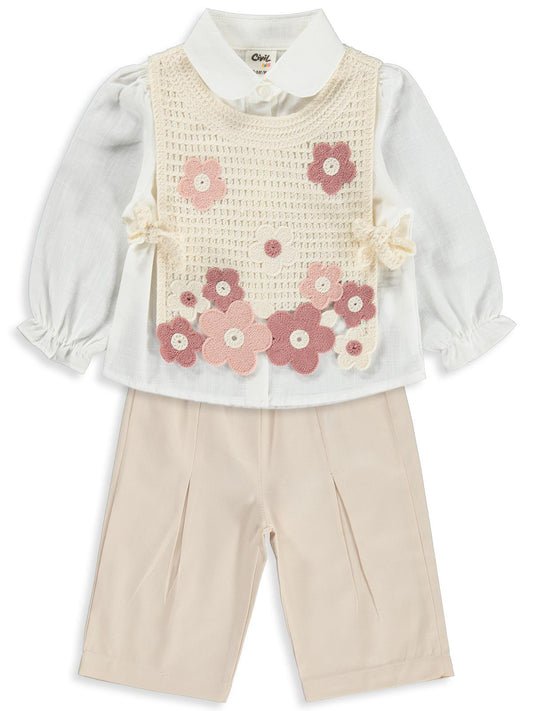 Civil Baby Süzene Süveter 3 lü 6-18 Ay Takım - Bej