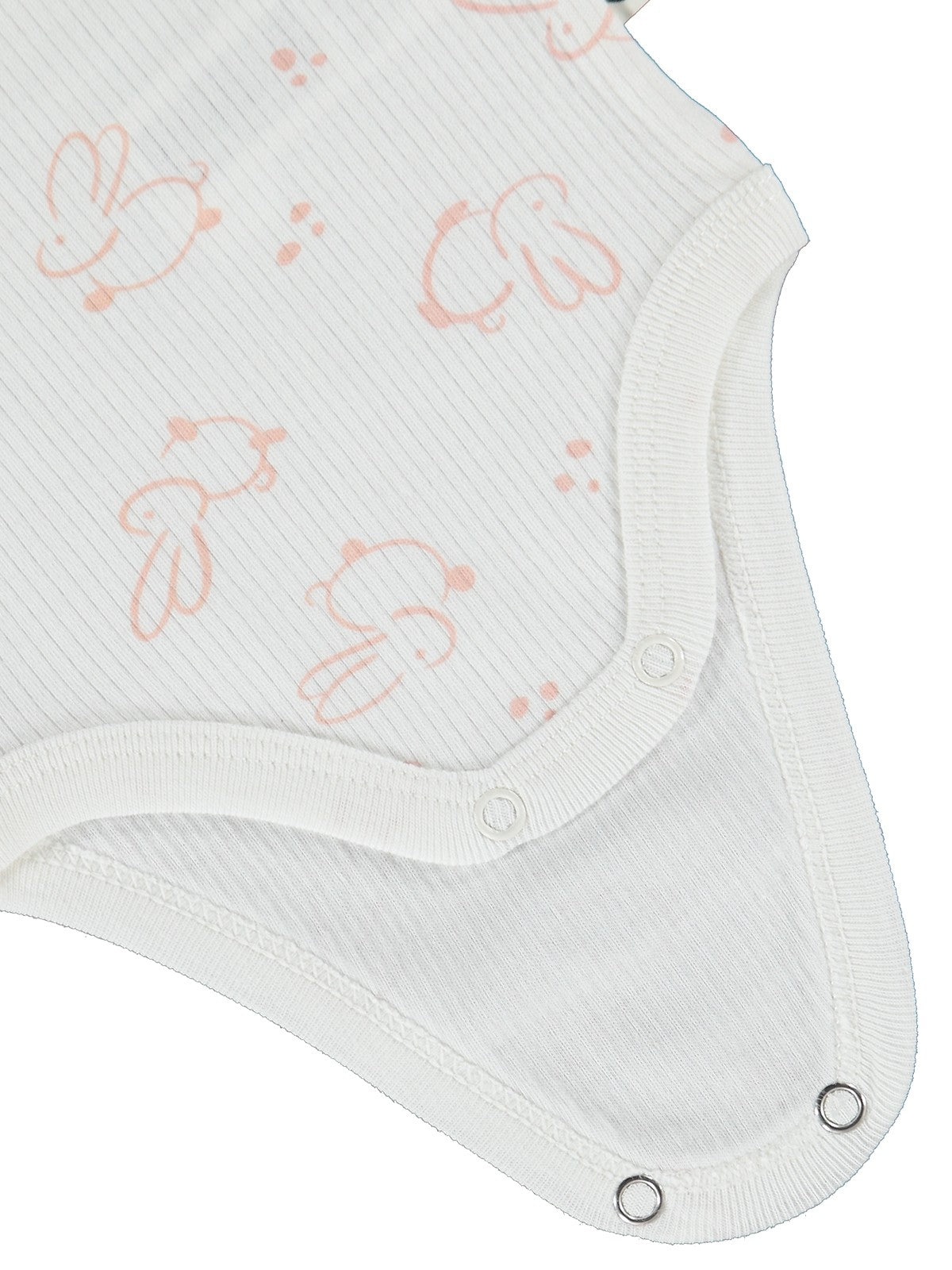 Civil Baby Tavşan Empirme 1-36 Ay Çıtçıtlı Badi - Ekru