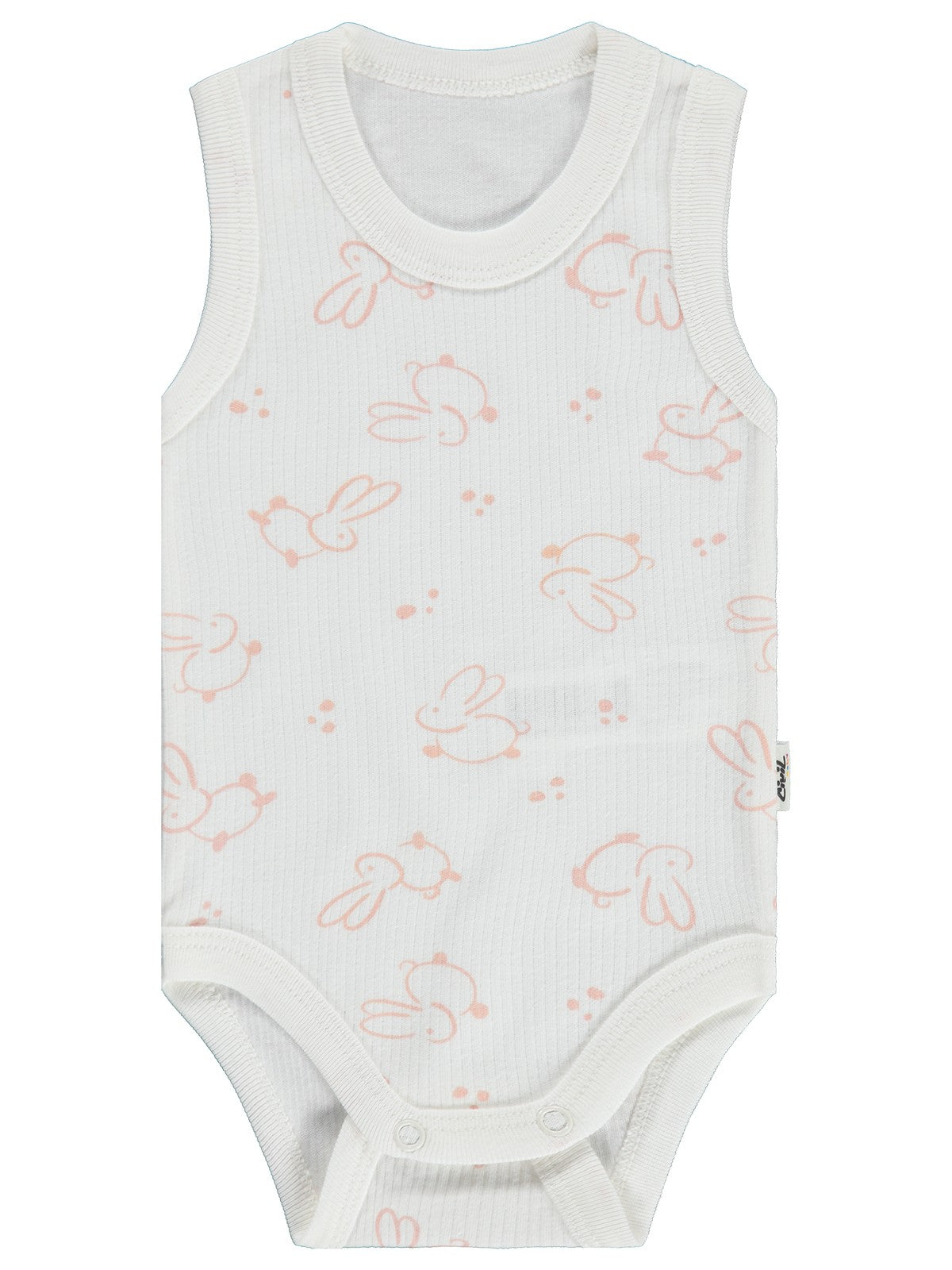 Civil Baby Tavşan Empirme 1-36 Ay Çıtçıtlı Badi - Ekru