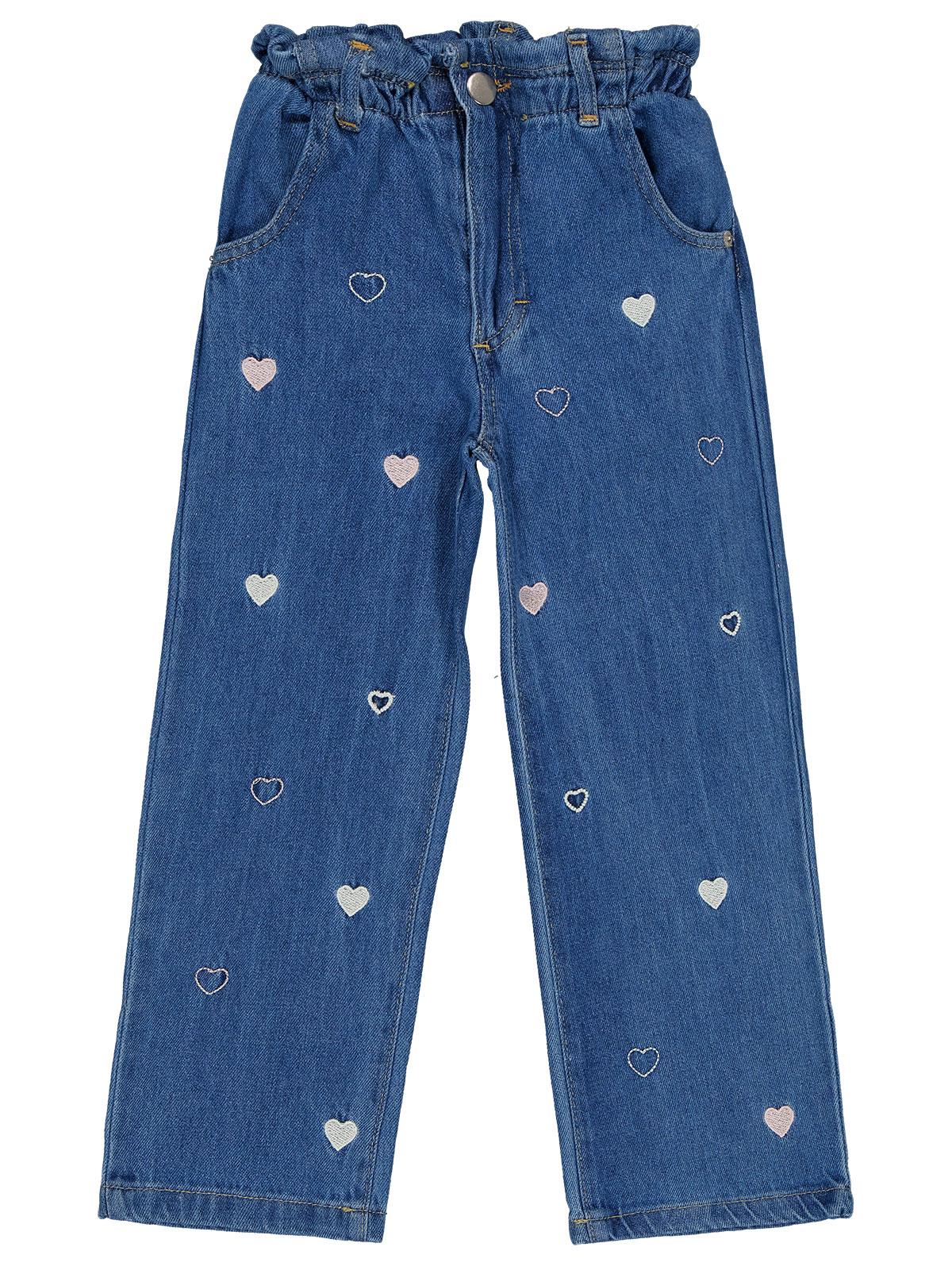 Civil Girls Beli Büzgülü 6-9 Yaş Pantolon  - Mavi
