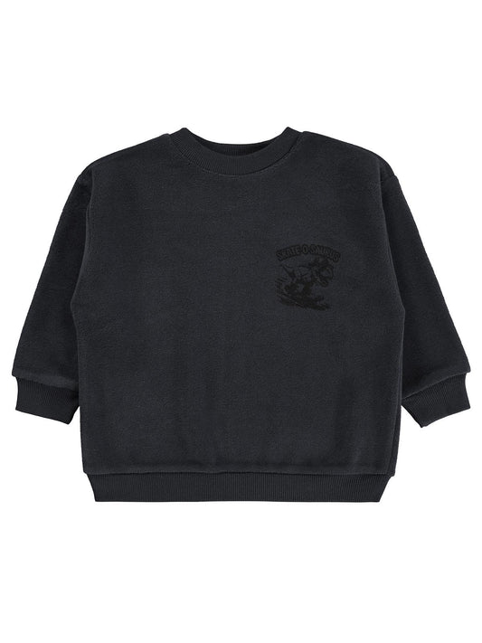 Civil Erkek Çocuk Trex Baskılı Sweatshirt | Polar Uzun Kol | Okul Kreş ve Günlük Kullanım - Gri