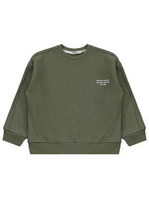 Civil Boys Made For Baskılı 6-9 Yaş Sweatshirt - Haki