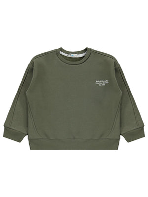 Civil Boys Made For Baskılı 2-5 Yaş Sweatshirt - Haki