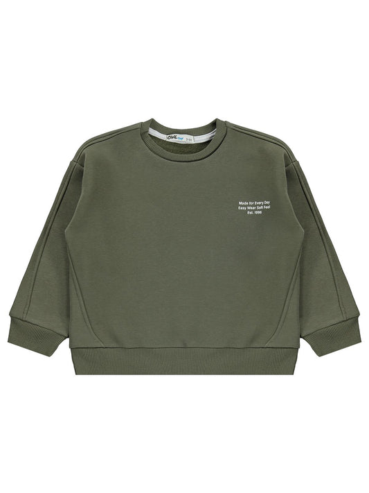 Civil Boys Made For Baskılı 2-5 Yaş Sweatshirt - Haki
