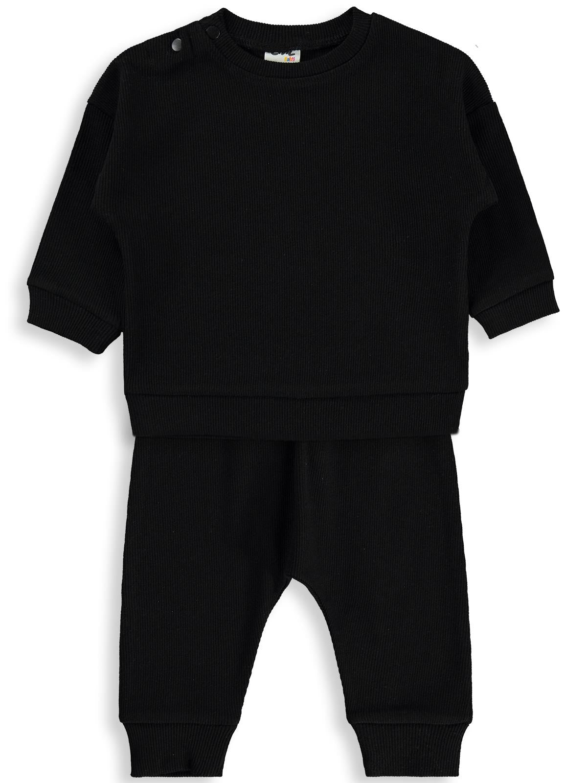 Civil Baby Cvl Baskılı Basic 6-18 Ay Takım - Siyah
