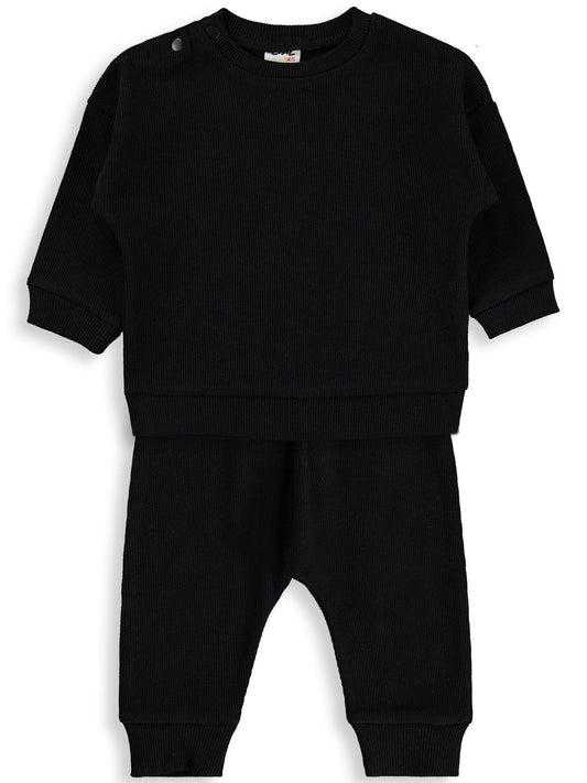 Civil Baby Cvl Baskılı Basic 6-18 Ay Takım - Siyah