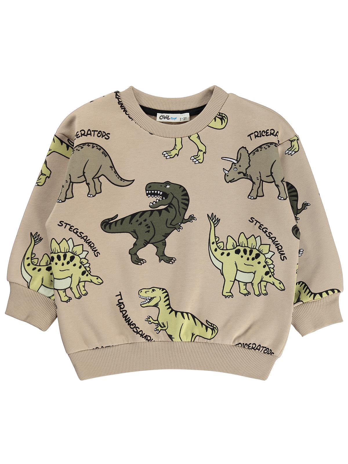 Civil Boys Dınosaur Empirme 2-5 Yaş Sweatshirt - Bej