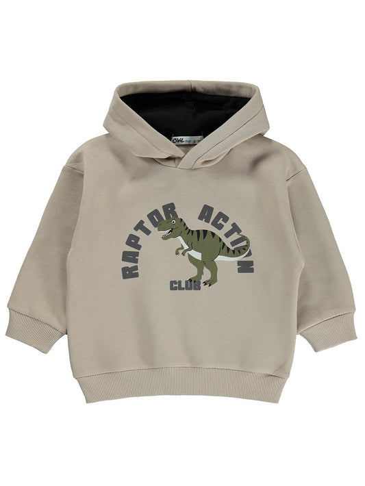 Civil Boys Raptor Baskılı 2-5 Yaş Sweatshirt - Bej