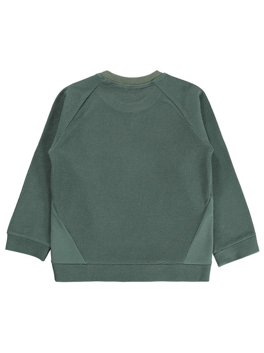 Civil Erkek Çocuk Parçalı Sweatshirt | Selanik Uzun Kol Bisiklet Yaka | Okul Kreş ve Günlük Kullanım - Haki