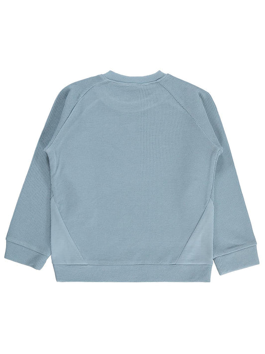 Civil Erkek Çocuk Parçalı Sweatshirt | Selanik Uzun Kol Bisiklet Yaka | Okul Kreş ve Günlük Kullanım - Mavi