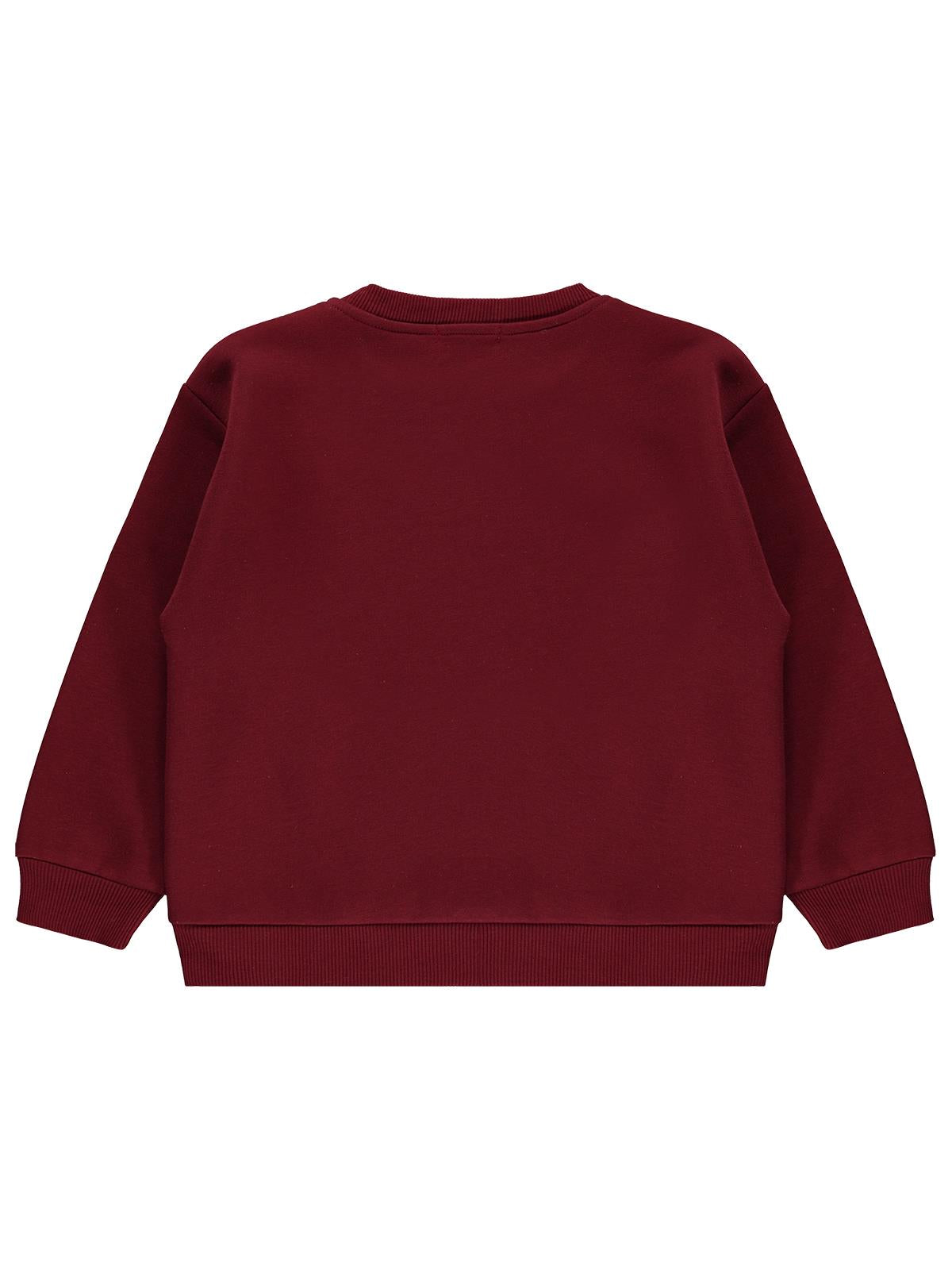 Civil Boys 1996 Ayı Nakışlı 6-9 Yaş Sweatshirt - Bordo