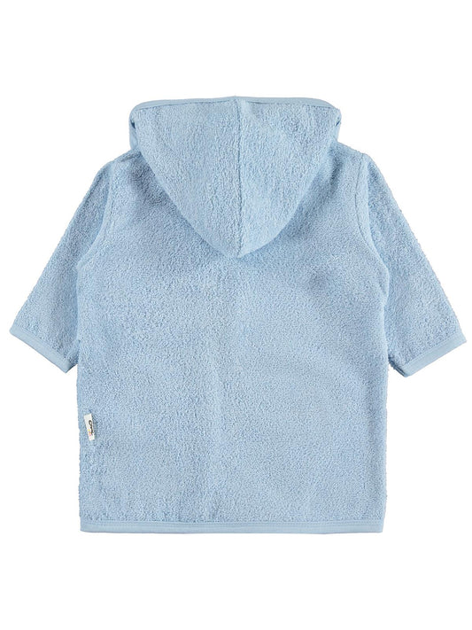 Civil Baby Fiyonklu Ayıcık Nakışlı Bornoz - Mavi