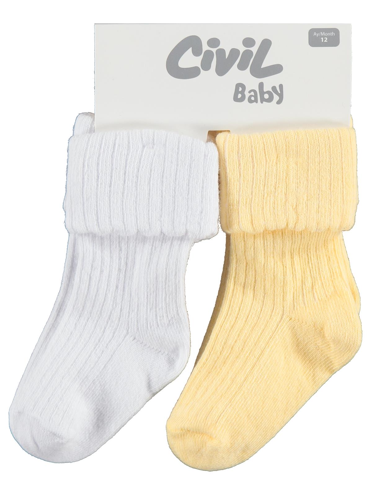 Civil Baby Basic Kıvrık 2'li 6- Bebek Kız Çorap Set