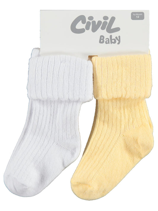 Civil Baby Basic Kıvrık 2'li 6-18 Ay Bebek Kız Çorap Set