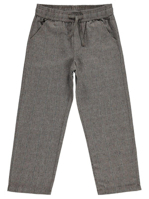 Civil Boys Pitikareli Bağcıklı 10-13 Yaş Pantolon - Kahverengi