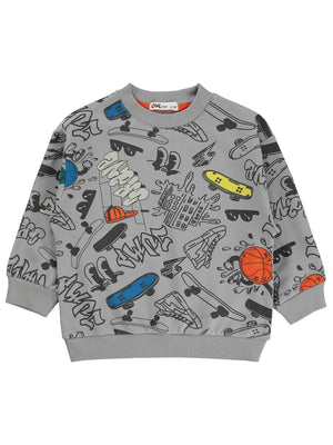 Civil Boys Graffiti Empirme 2-5 Yaş Sweatshirt - Gri