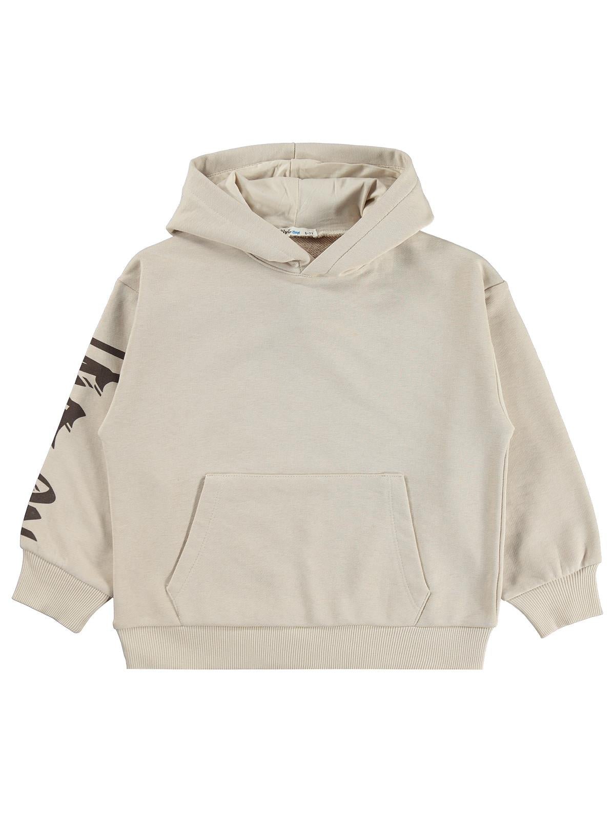 Civil Boys No Lımıt Baskılı 6-9 Yaş Sweatshirt - Bej