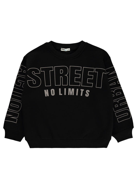 Civil Boys No Limits Baskılı 10-13 Yaş Sweatshirt - Siyah