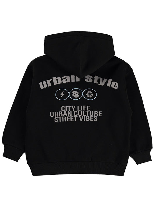 Civil Boys Urban Style Baskılı 10-13 Yaş Sweatshirt - Siyah