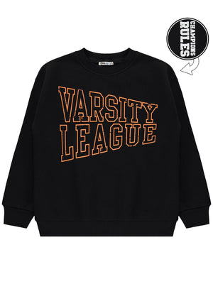 Civil Boys Varsıty League Baskılı 10-13 Yaş Sweatshirt - Siyah