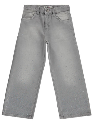 Civil Girls Taş Baskılı 10-13 Yaş Pantolon - Gri