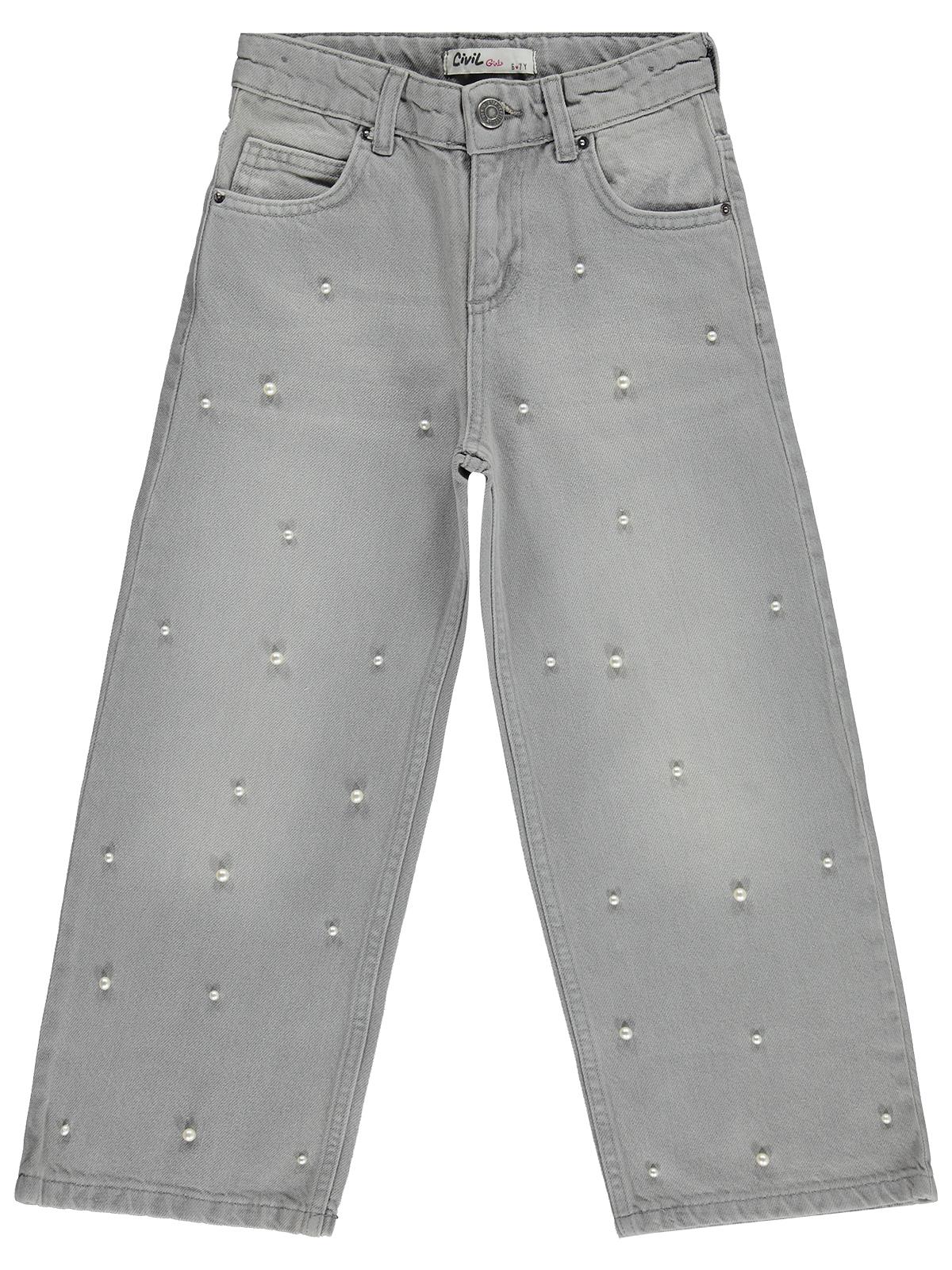 Civil Girls İncili 10-13 Yaş Pantolon - Gri