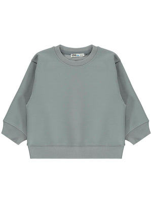 Civil Erkek Çocuk Basic Sweatshirt | Oysho Uzun Kol Bisiklet Yaka | Okul Kreş ve Günlük Kullanım - Gri