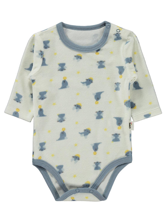 Civil Baby Kadife 6-18 Ay Çıtçıtlı Badi - Ekru