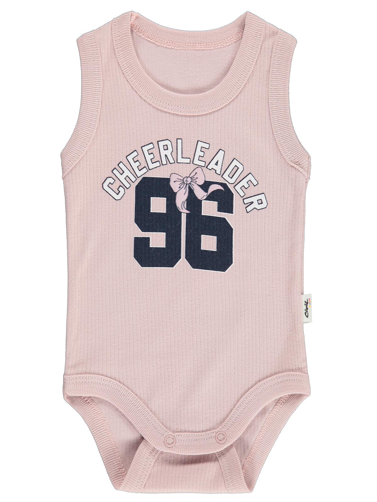 Civil Baby Cheerleader Baskılı 1-36  Yaş Çıtçıtlı Badi - Pembe
