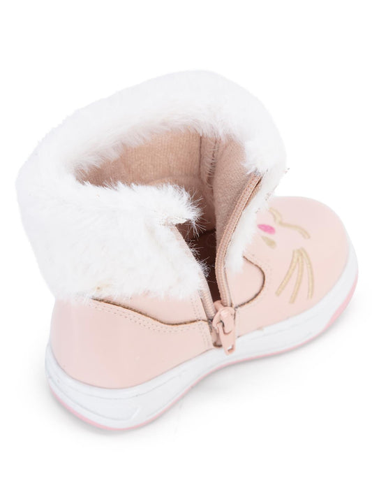 Civil Boots Kedi Nakışlı Rugan 21- Bot ve Çizme - Pembe