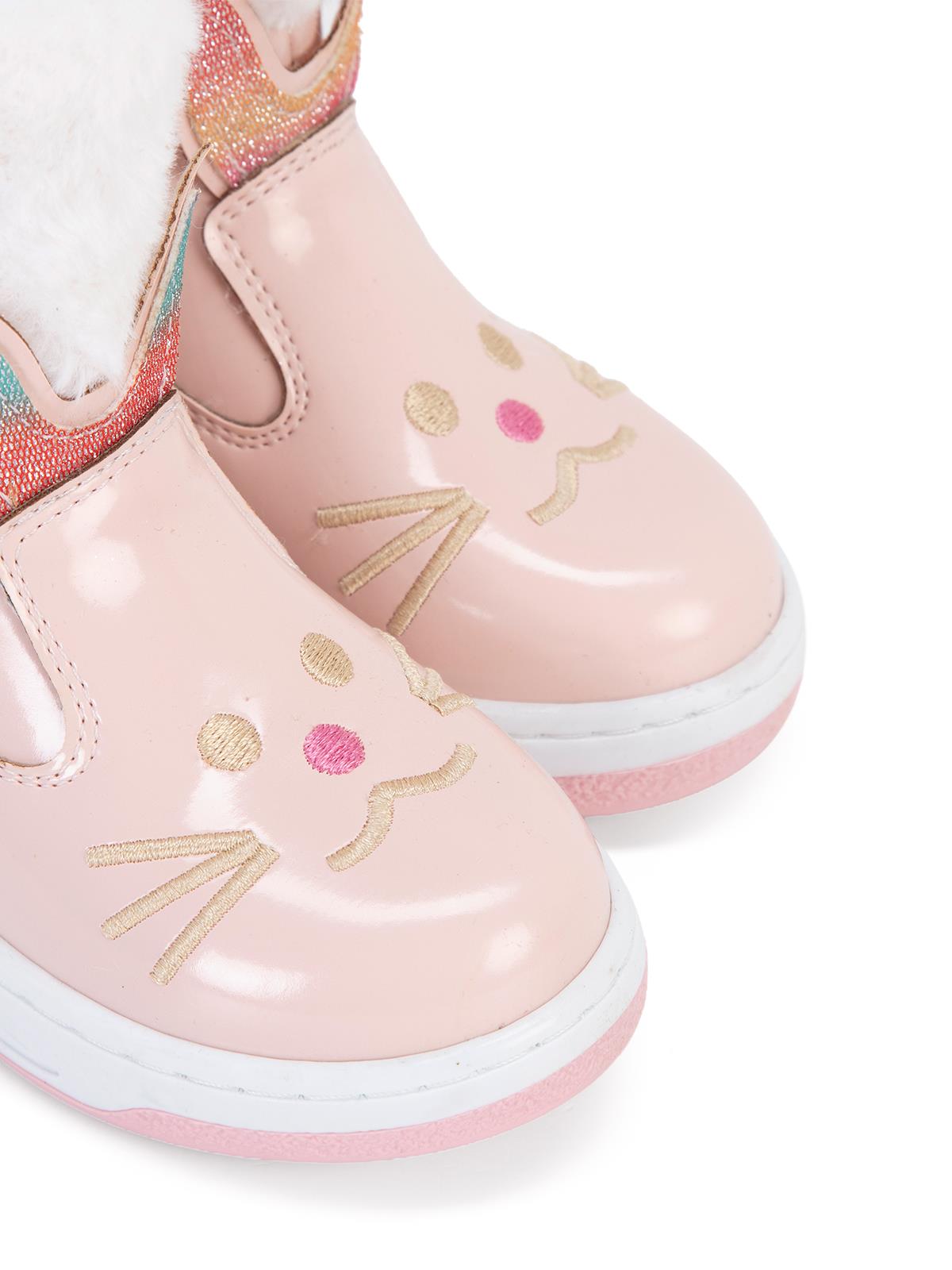 Civil Boots Kedi Nakışlı Rugan 26- Bot - Pembe