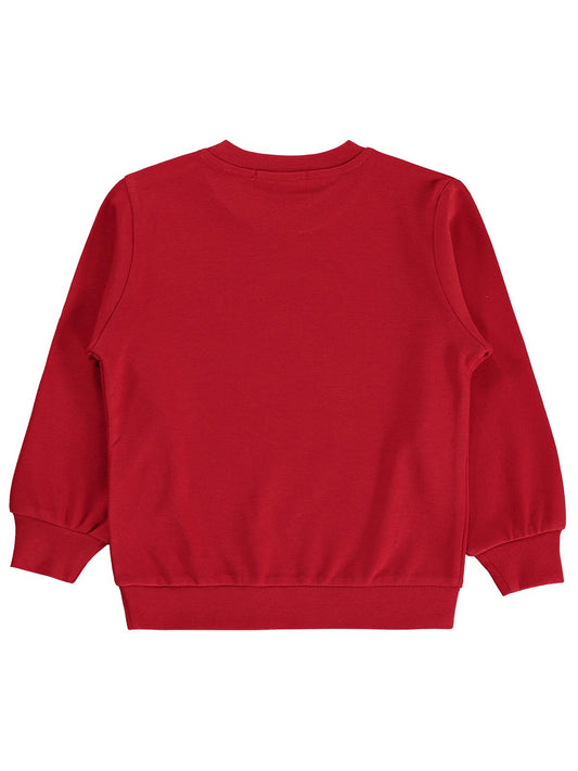Civil Erkek Çocuk New York Baskılı Sweatshirt Km | İnterlok Uzun Kol | Okul Kreş ve Günlük Kullanım - Kırmızı