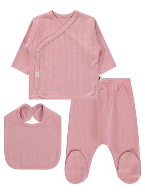 Civil Baby Basic 3lü 0-1 Ay Zıbın Takımları - Pembe