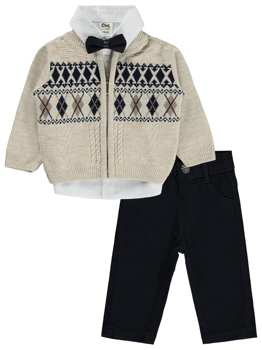 Civil Baby Desenli 6-18 Ay Takım - Bej