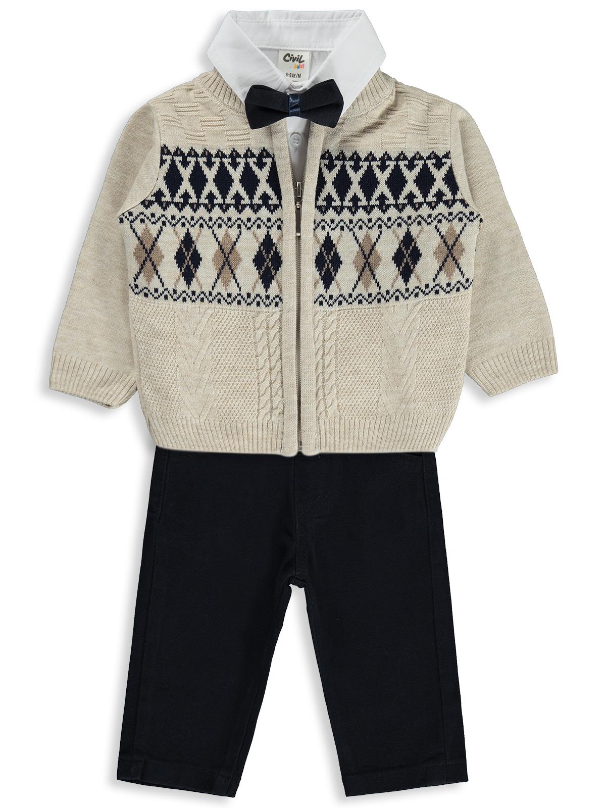 Civil Baby Desenli 6-18 Ay Takım - Bej