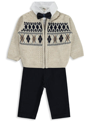 Civil Baby Desenli 6-18 Ay Takım - Bej