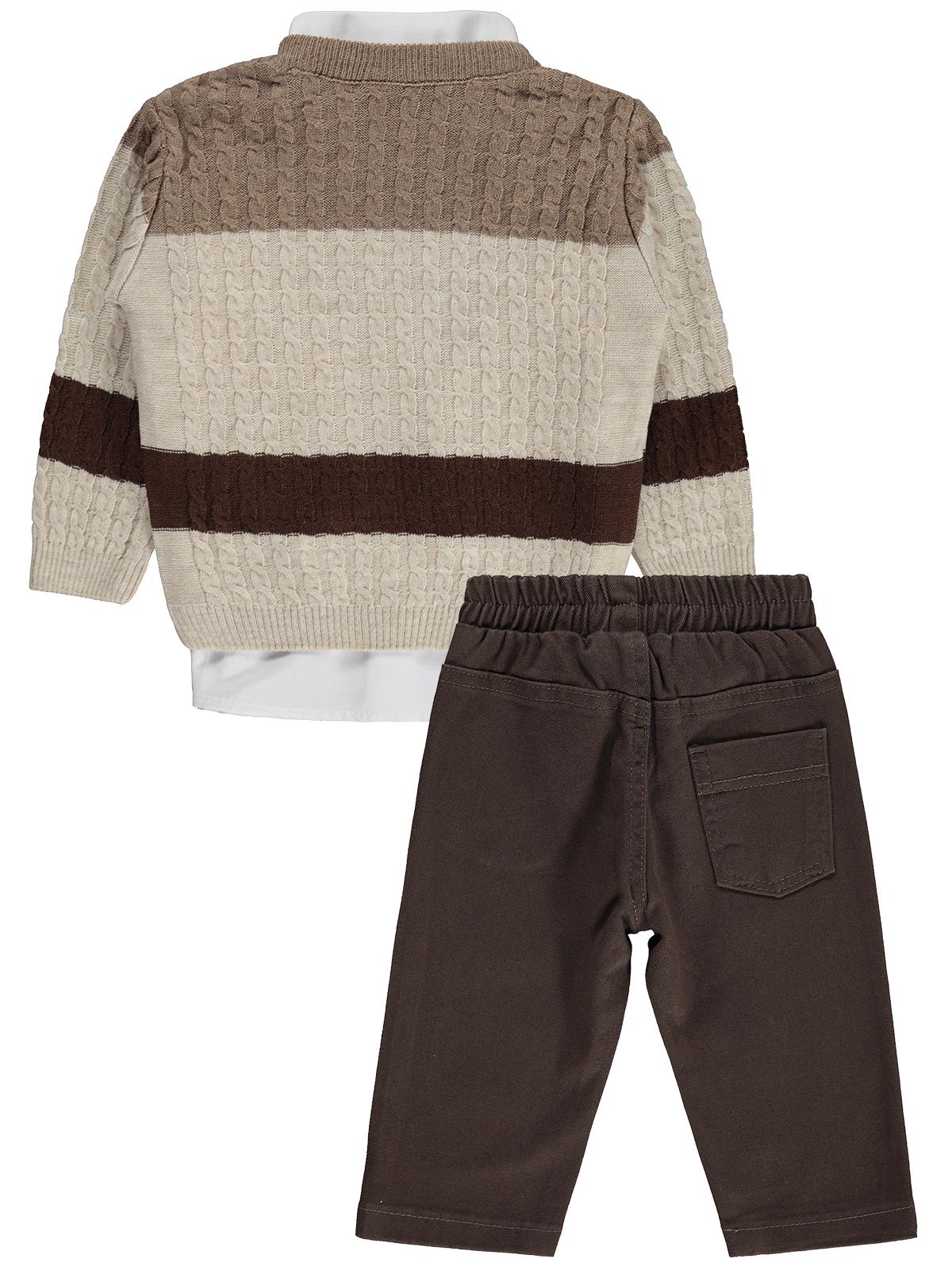 Civil Baby Çizgili 6-18 Ay Takım - Bej
