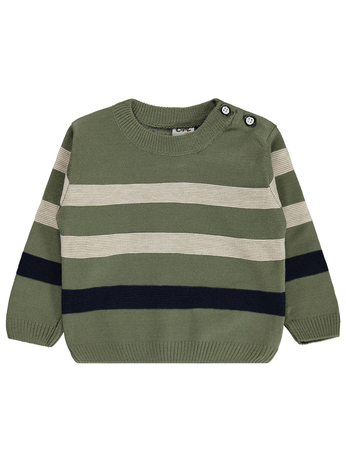Civil Baby Çizgili 6-18 Ay Takım - Haki