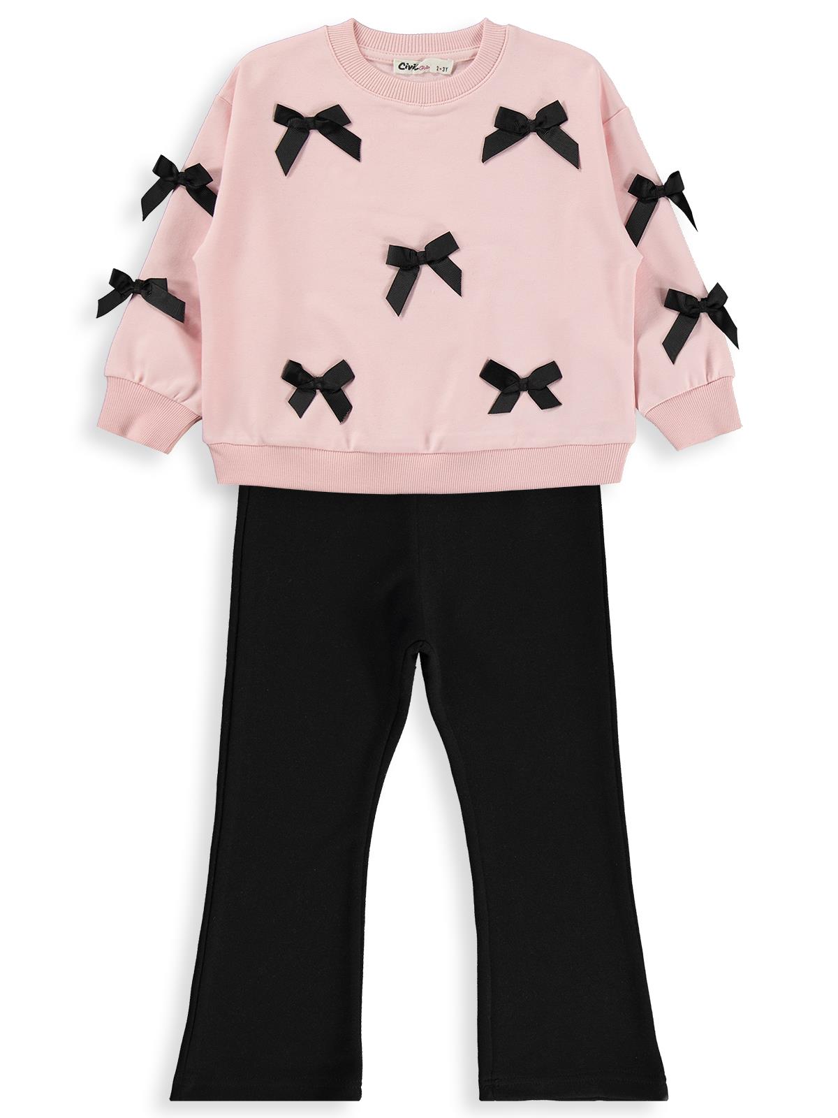 Civil Girls Fiyonklu 2-5 Yaş Takım - Pembe