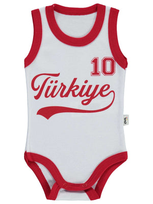 Civil Baby Türkiye Baskılı 0-3 Yaş Çıtçıtlı Badi - Beyaz