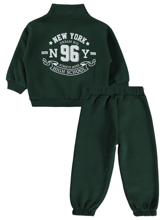 Civil Boys New York 96 Baskılı 2-5 Yaş Eşofman Takımı - Yeşil